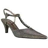 Women's Brinda T-Strap Color: Pewter, Size: 7.5, Width: W (Wide) Women's Brinda T-Strap Color: Pewter, Size: 7.5, Width: W (Wide)