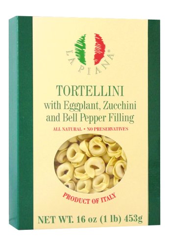 La Piana  Tortellini With Eggplant, Zucchini And Bell Pepper Filling, 16-Ounce Boxes (Pack of 3)