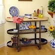 Enclume GI1 Gourmet Island Kitchen Furniture, Hammered Steel and Wood