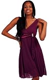Sleeveless Rhinestone V Neckline Sheer Empire Waist Knee Length Cocktail Dress