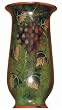 Green and purple grape motif vase - 8" hand painted porcelain Green and purple grape motif vase - 8" hand painted porcelain
