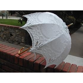 White Lace Parasol Antique Look