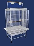 Brand New Parrot Bird Wrought Iron Cage Play-Top w/ Parrot Toys 32x23x66-WI32WHT - PT