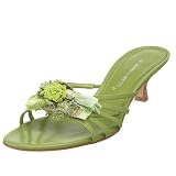 A. Marinelli Women's Mari Low Flower Sandal,Lime,10.5 M