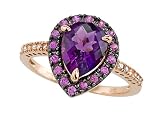 2.83 cts Genuine Amethyst Ring - 14kt Rose Gold FREE GIFT BAG!