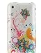 White with Pink Red Orange Rainbow Flower Rubberized Snap on Back Hard Skin Faceplate Cover Cae for Apple Iphone 3g 3gs Slim Fit