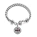 Inspired Silver - Social Worker Braided Bracelet for Women - Silver Circle Charm Bracelet with Cubic Zirconia Jewelry