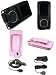 PCMICROSTORE Brand Microsoft Zune 4gb 8gb Premium Leather Case with Rotating Belt Clip - Bundled with 12v Rapid Premium Car Charger and Home Travel Wall AC Adapter Charger - 5 Color Choices