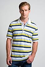 Short Sleeve Multi-Color Stripe Pique Polo