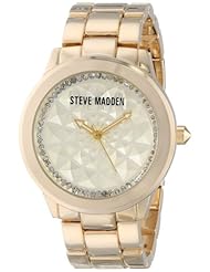 Steve Madden Womens SMW00021-09 Gold Textured Dial Watch