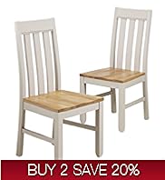 2 Padstow Slat Back Dining Chairs