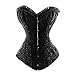 Muka Women Black Boned Corset Plus Size Halloween Bustier Waist Cincher