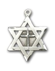 Sterling Silver Star of David W/ Cross Medal