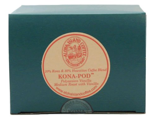 Aloha Island Coffee KONA-PODS - Polynesian Vanilla flavored, Kona Hawaiian Blend Coffee... by Aloha Island Coffee Company