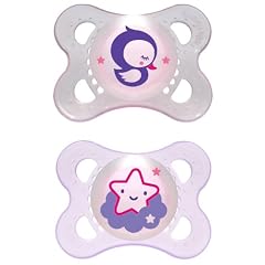 MAM 512722 - Night Latex 0-6, Schnuller, f�r M�dchen, Doppelpack, farblich sortiert - BPA frei