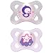 MAM 512722 - Night Latex 0-6, Schnuller, f�r M�dchen, Doppelpack, farblich sortiert - BPA frei