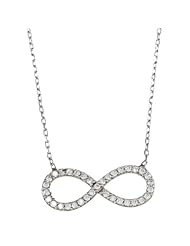 Sterling Silver 16 + 1" extension CZ Infinity Figure 8 Necklace
