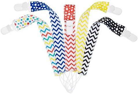 Pacifier Clip - 5 Pack Pacifier Holder Set for Boy and Girl - Soothie/MAM Pacifiers - Teething Ring Toys, Binky Leash, Perfect Baby Shower Gift