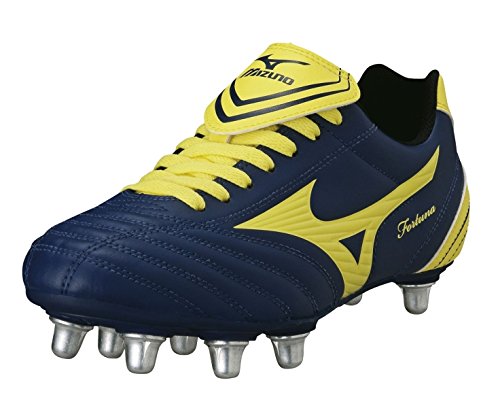 MIZUNO Fortuna 4 SI Men's Rugby Boot, Blue/Yellow, US8