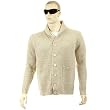 Thug or Angel Men's Jet Black collection, beige button up, showl collar knitted cardigan. JBLK3943