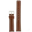 Genuine Leather Watch Band Honey Brown with White Stitching 20mm