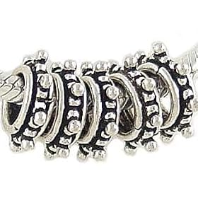 Set of 5 Bali Silver Spacer beads for European Charm Bracelets