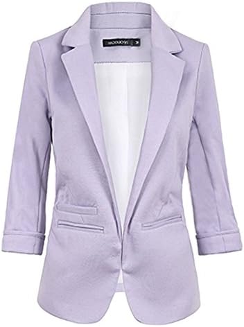 Sheinside Women's Boyfriend Ponte Rolled Sleeves Blazer