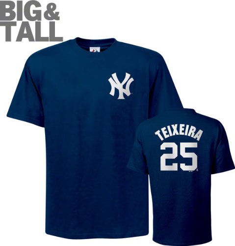 Mark Teixeira Big & Tall New York Yankees #25 Name and Number T-Shirt