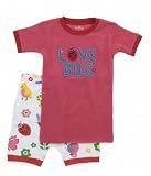 Hatley Girls 2-6X Short Nordic Bugs Love Bug Pajama Set, Watermelon, 6