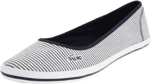 LACOSTE Marthe 5 Slip On Seersucker Flats Womens Shoes Blue Size 8