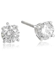 IGI Certified Platinum 4-Prong Diamond Stud Earrings (1 cttw, G-H Color, VS2 Clarity)
