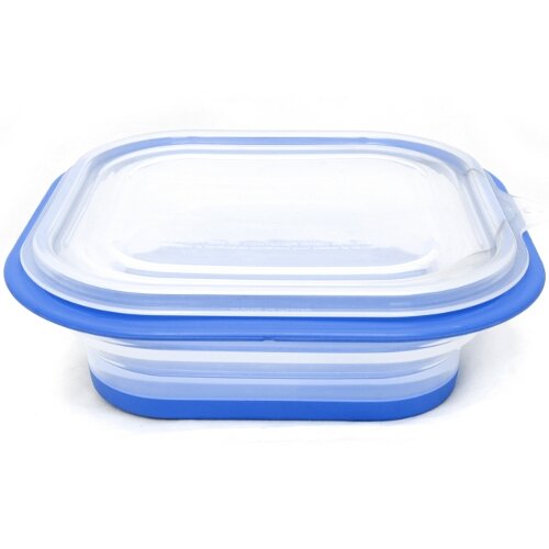 FoldTuk Blue 6 Cup Square Bakeware and Storage Container