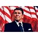President Ronald Reagan (American Flag) Art Poster Print - 13x19