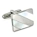 West Coast Jewelry | Crucible Mother of Pearl Diagonal Inlay on Stainless Steel Cuff Links