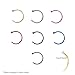 BodyJewelryOnline 7-Piece Nose Hoop Collection with Clear Gem - 316L Surgical Steel - 3 Sizes to Choose From - You Get All Seven Colors! (20ga-5/16(8mm))