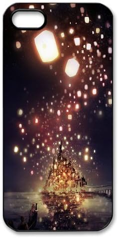 Tangled Starlight Protective Plastic Black Case Cover For Iphone 5/5s 1309