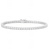 Bridge Jewelry Sterling Silver Classic Tennis Bracelet - Silver