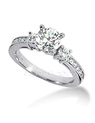 14k White Gold Round Cut Diamond Promise Engagement Ring (1.15ct. Tw, Hi... by 