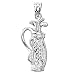 14kt White Gold Golf Bag Charm Pendant