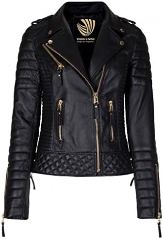 Women's Lambskin Leather Motorcycle Biker Jacket