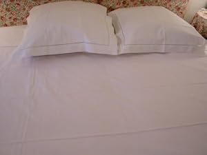 Embroidered Drawnwork Luxury King Size Sheet + Euro Sham Set