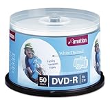 IMATION Thermal Printable DVD-R Discs 47GB 16x Spindle White 50 Pack Premium Dye Underlayer