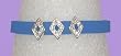 Bracelet - B306 - 3 Crystal Diamond Slide Charms on Jelly Style Bracelet ~ Blue