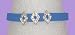 Bracelet - B306 - 3 Crystal Diamond Slide Charms on Jelly Style Bracelet ~ Blue