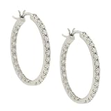 27mm Round prong Set Diamond Hoop Earrings Dmd 1.77ct
