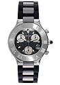 Cartier Men's Must 21 Chronoscaph Stainless Steel and Black Rubber Chronograph Watch #W10125U2