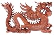 Wood panel, 'Winged Fire Dragon'
