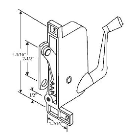 Awning Window Operator, Right Hand, Offset Link, for VE Anderson Windows