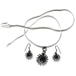 Valentine Presents Silver Onyx Gemstone Pendant Earrings