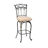 Hillsdale Kendall Bar Stool, Pewter and Bronze Highlighted Finish with Beige Faux-Suede Fabric